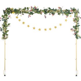 Over The Table Rod Stand with Clamps, 13"-42" Tall & 28"-98" Length Adjustable, Metal Table Arch Stand with Rattan