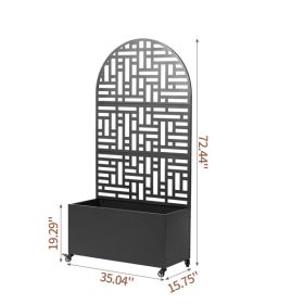 Metal Garden Bed with Trellis, 70 Inch Height Metal Planter Box with Trellis, Garden Box for Climbing Plants Vegetable