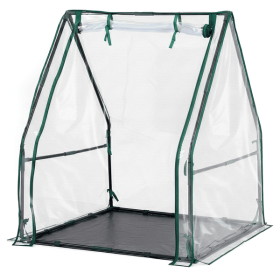 Mini Greenhouse with PVC Cover, Indoor Outdoor Plant Gardening Green House for Garden Backyard, 36*36*42in, White