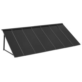 Fixed Metal Awning 80 x 36 in, Window Awning Door Canopy, Stable Triangle Steel Frame Exterior Awnings Rain