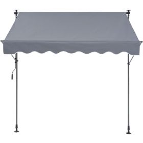 Manual Retractable Awning, 78" Outdoor Retractable Patio Awning Sunshade Shelter