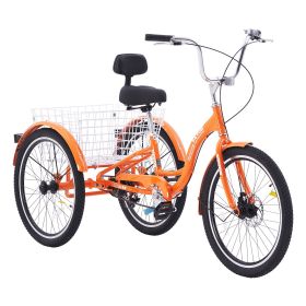 Adult Tricycles Bike, 26 Inch Three-Wheeled Bicycles, 3 Wheel Bikes Trikes, Aluminum Alloy Cruiser Bike with Basket & Adjustable Seat