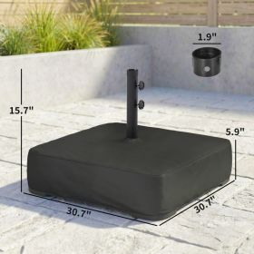 Garden Parasol Base 176 Lbs Sand Filled Heavy Duty Stand For Cantilever Umbrellas And 1.9 Poles Black (Option: Black)